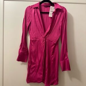 Hot pink - Zara brand new with tags - Classy collared dress